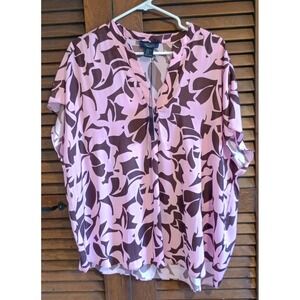 NWT Lovely Rachel Roy Floral & Flowy V Neck Blouse Size Xlarge Feminine Romantic